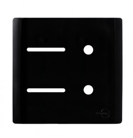 Placa p/ 2 Interrupores + 2 Furos 4x4 - Novara Preto Brilhante 